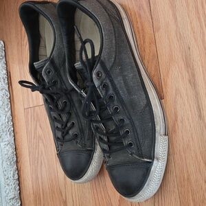 John Varvatos All Star Converse Distressed Black and Gray Sneakers